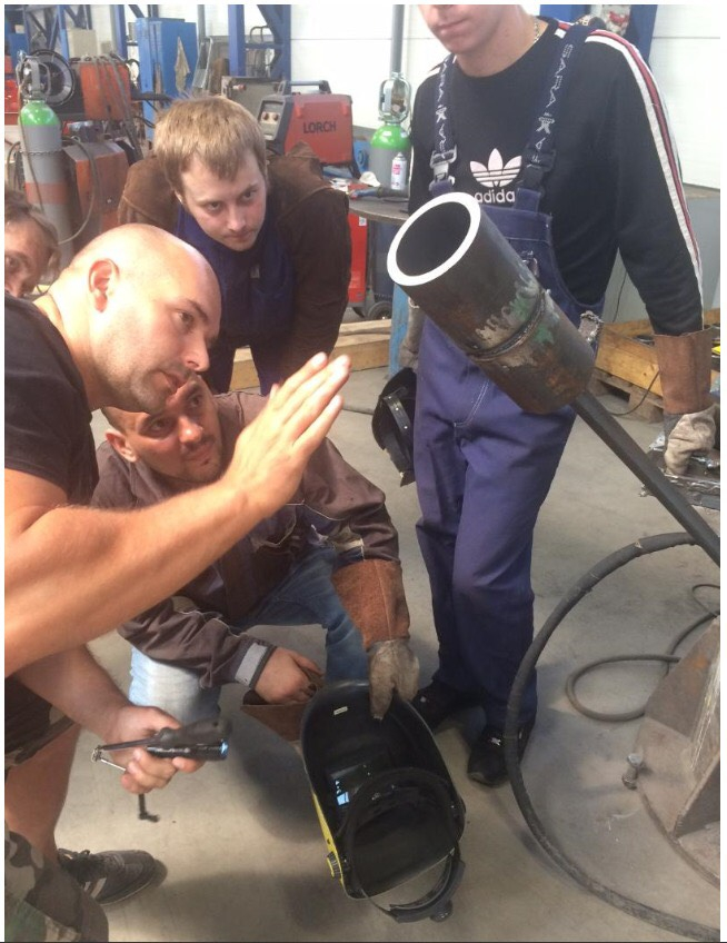 Technical Director is checking the welder’s work pieces