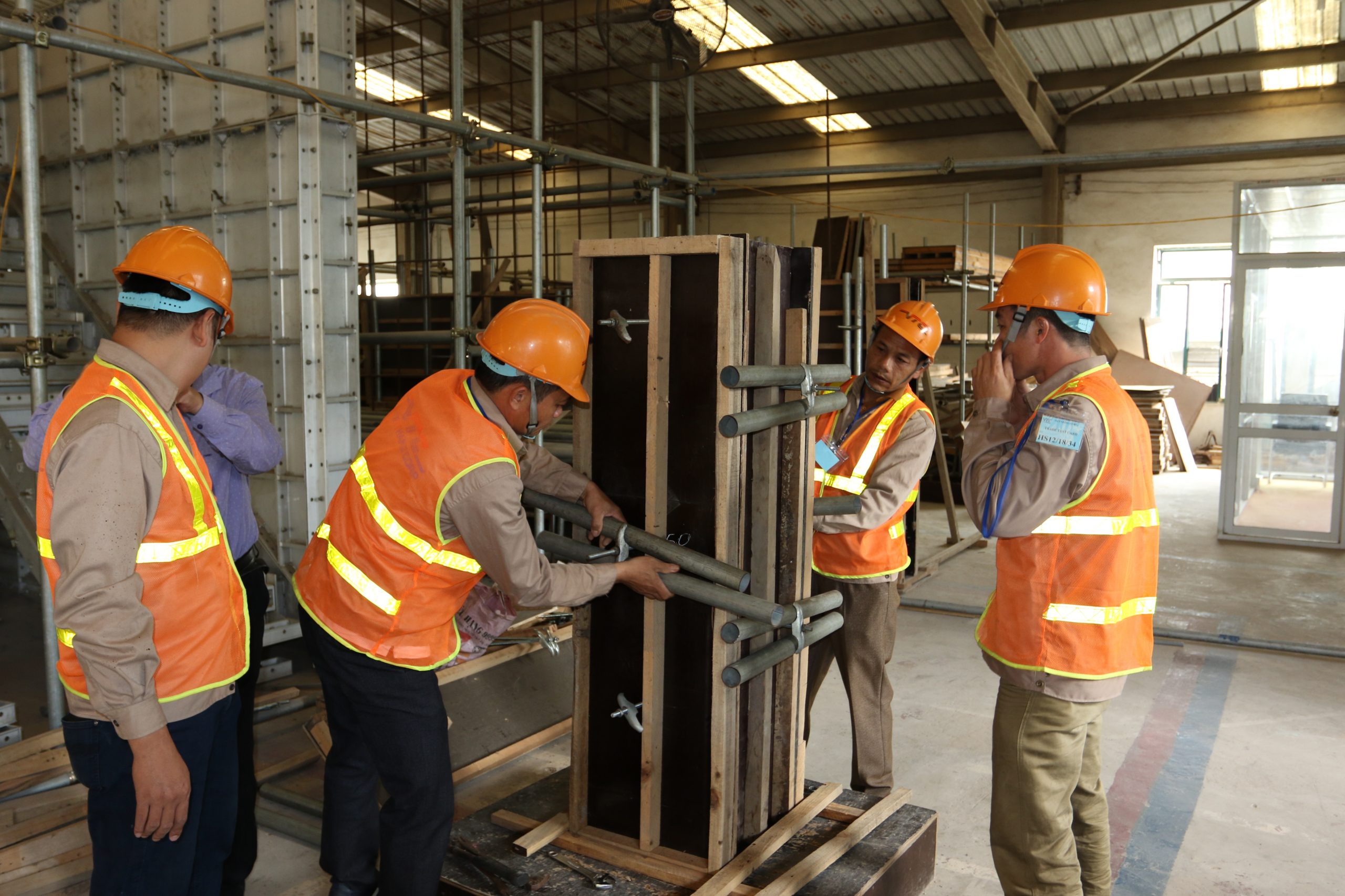 The owner comes from Denmark to check the skills of Vietnamese masons and carpenters